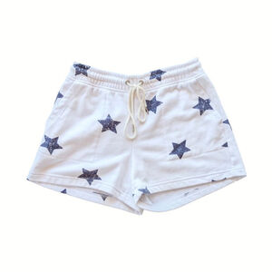 Lou & Grey Cozy Star Lounge Shorts S | Terry Lined Pajama Drawstring